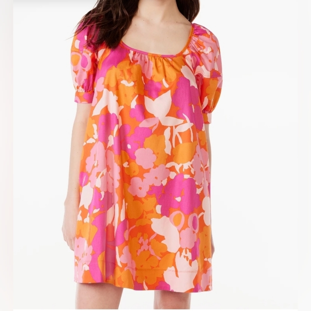 Free Assembly RETRO Inspired Flower Motif Mini Dress Size Small